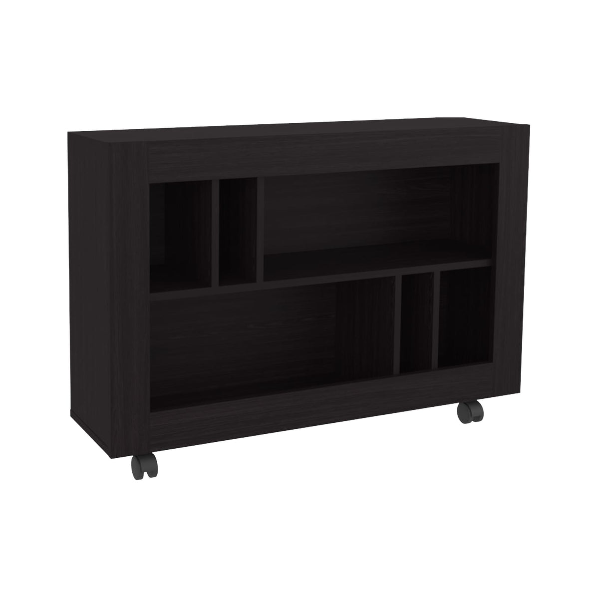 Joge 37.4" Wide Console Table - Black MDF Storage Cart