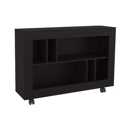 Joge 37.4" Wide Console Table - Black MDF Storage Cart