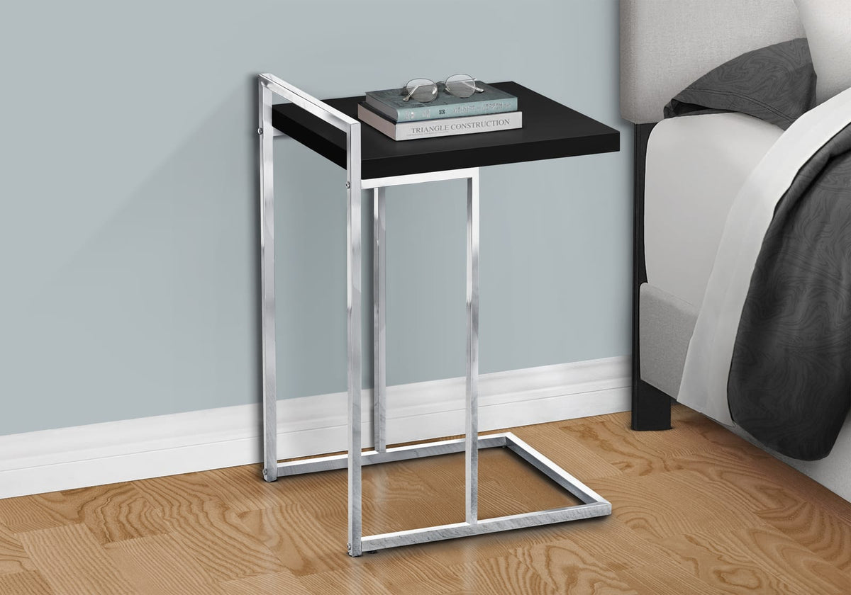 Black C-Shaped Accent Table - Bedroom or Living Room