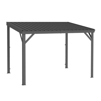 8'x10' Gray Metal Gazebo - Weather-Ready Outdoor Shade