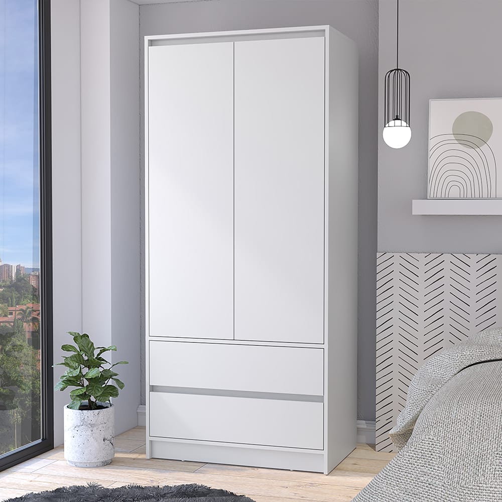 White Bedroom Dresser - 70.87" Wide Storage Cabinet