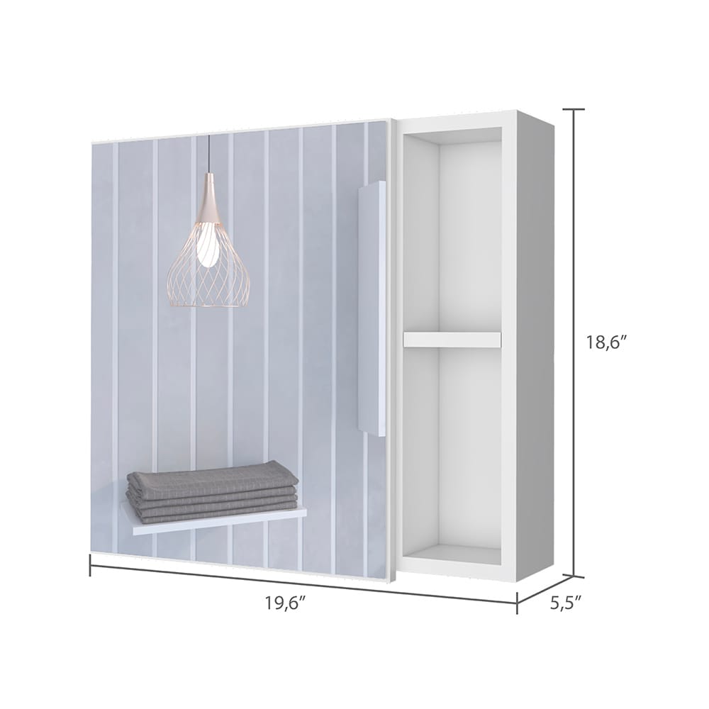 Viking Medicine Cabinet - White, 3 Shelves, Durable Particle Board
