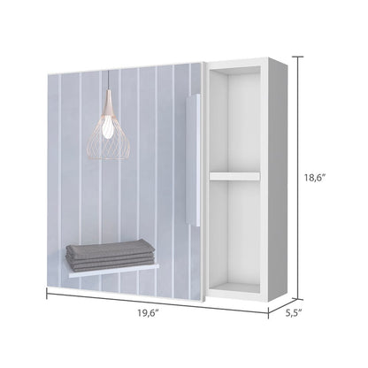 Viking Medicine Cabinet - White, 3 Shelves, Durable Particle Board