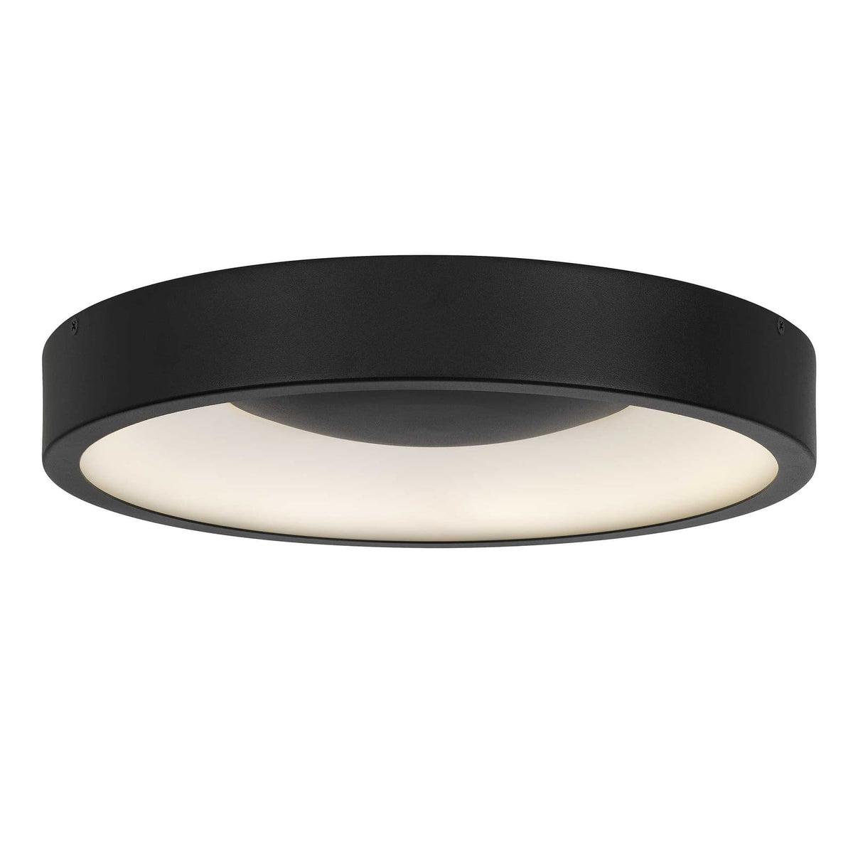 14 Inch Black LED Flush Mount - Steel & Energy-Smart