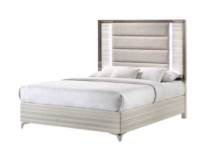 Queen White Bed Frame with Storage for Bedrooms