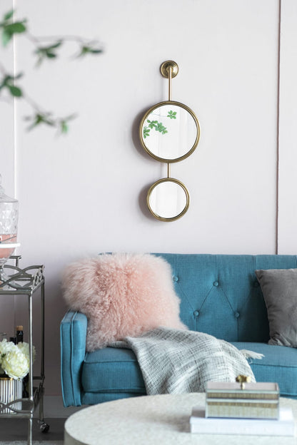 Gold Iron Bathroom Mirror - 11x28.5 Inch Wall Decor