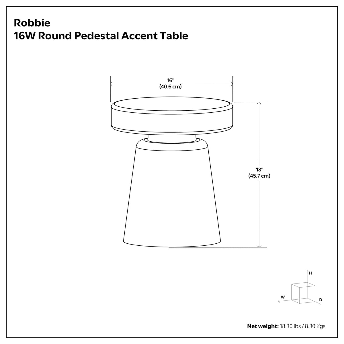 Black Solid Wood Accent Table for Bedroom Nightstand for Living Room