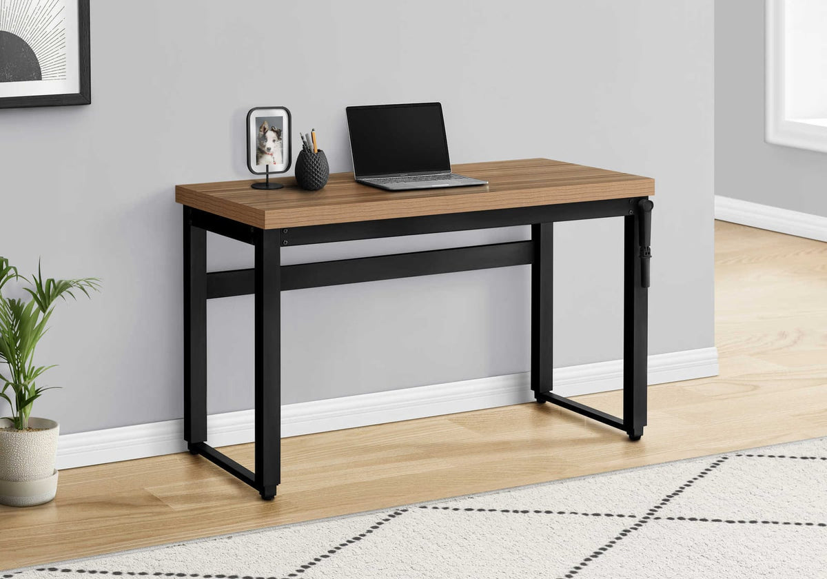 Adjustable Computer Desk - 48" L Brown Laminate Office Table for Home Office
