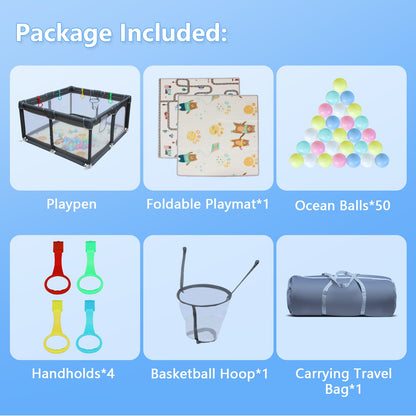 70.87" White Fabric Playpen - Outdoor & Indoor Use