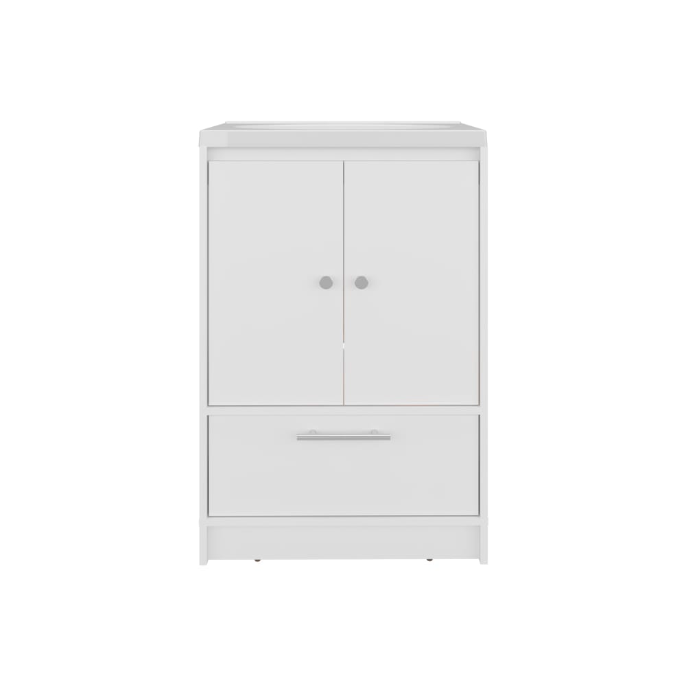 White Bathroom Vanity with Storage - 60" Wide