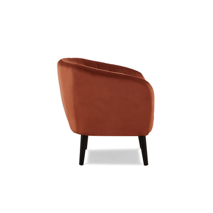 Burnt Orange Barrel Accent Chair - Modern Living Room Seating