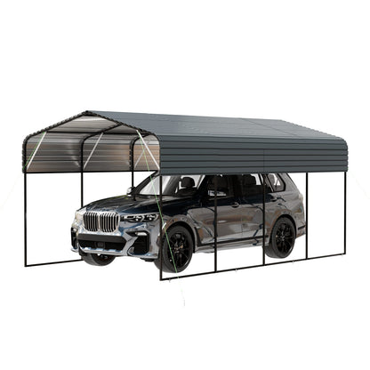 11x19 FT Dark Grey Metal Carport - Outdoor Storage