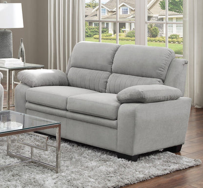 Modern Gray Sofa Set - Plush 2-Piece Loveseat & Sofa with Solid Wood Frame