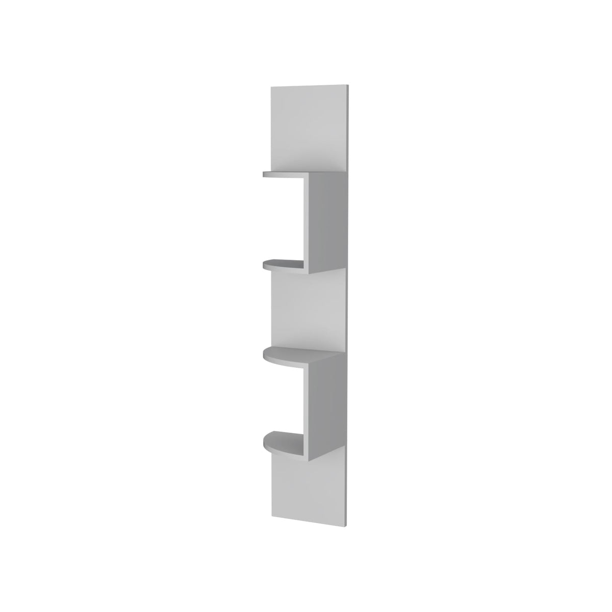 Rosebud Corner Floating Shelf - 4-Shelf White Unit for Living Room