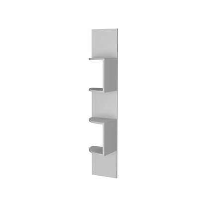 Rosebud Corner Floating Shelf - 4-Shelf White Unit for Living Room