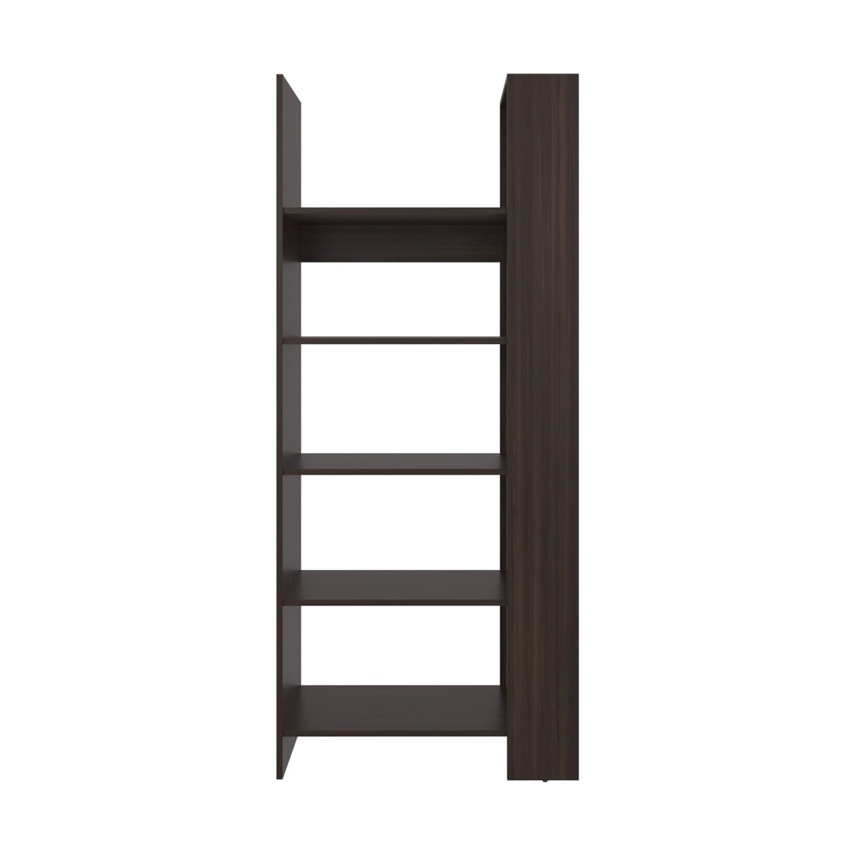 5 Shelf Walnut Open Bookcase - Living Room Storage