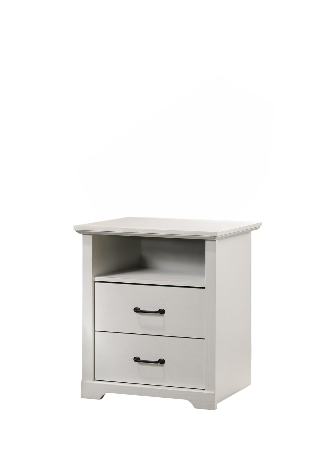White 22" W Nightstand with USB Charging Ports