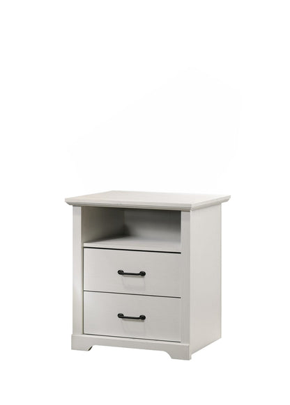 White 22" W Nightstand with USB Charging Ports