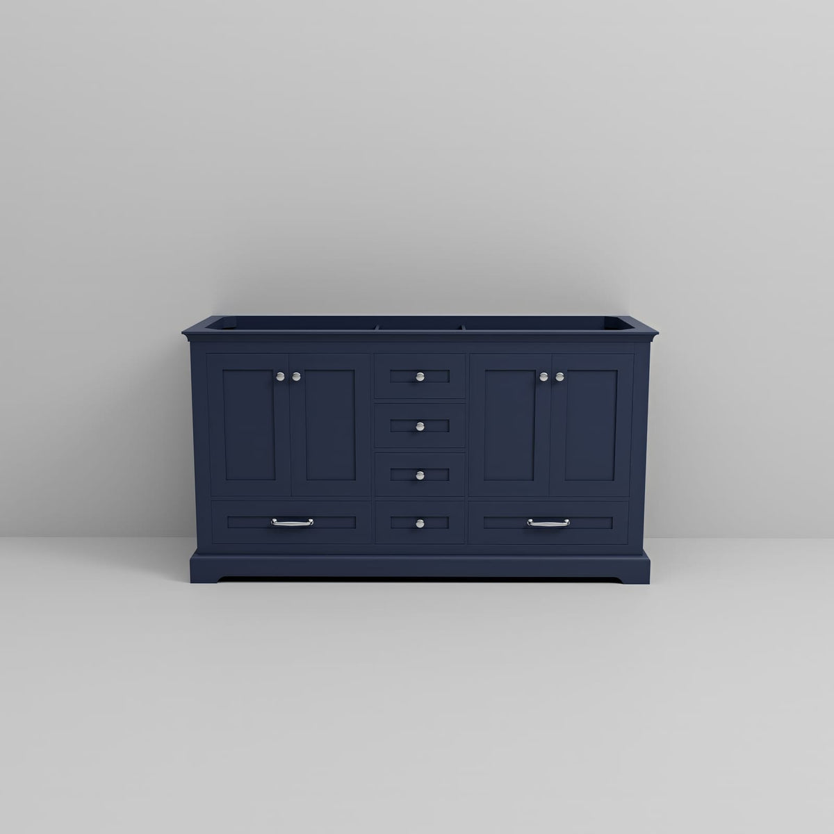 Navy Blue Double Bath Vanity - 60" W x 22" D - Wood & Plywood