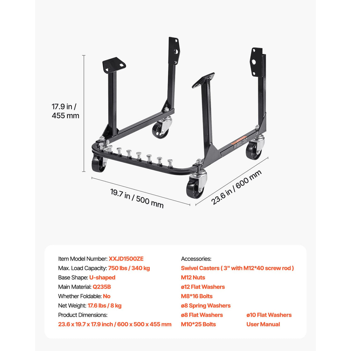 Heavy-Duty Engine Stand with Storage - 750 lb Capacity for Living Room
