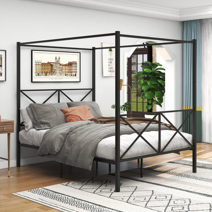 Queen Metal Bed Frame Black - Bedroom Support