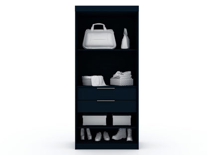 Dark Blue MDF Dresser - 35.98" Wide Wardrobe