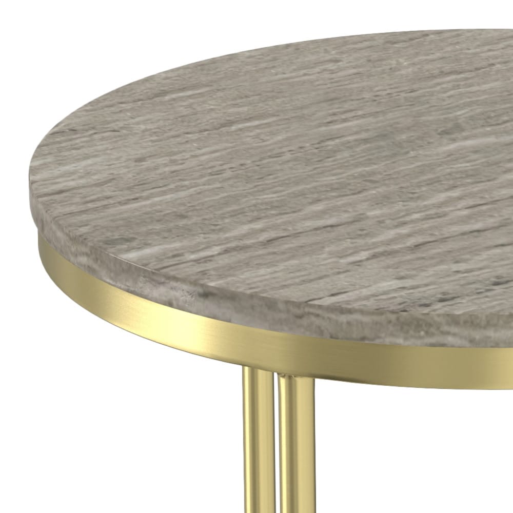 Ashley 2 Pc Nesting Tables - Gold Marble Metal