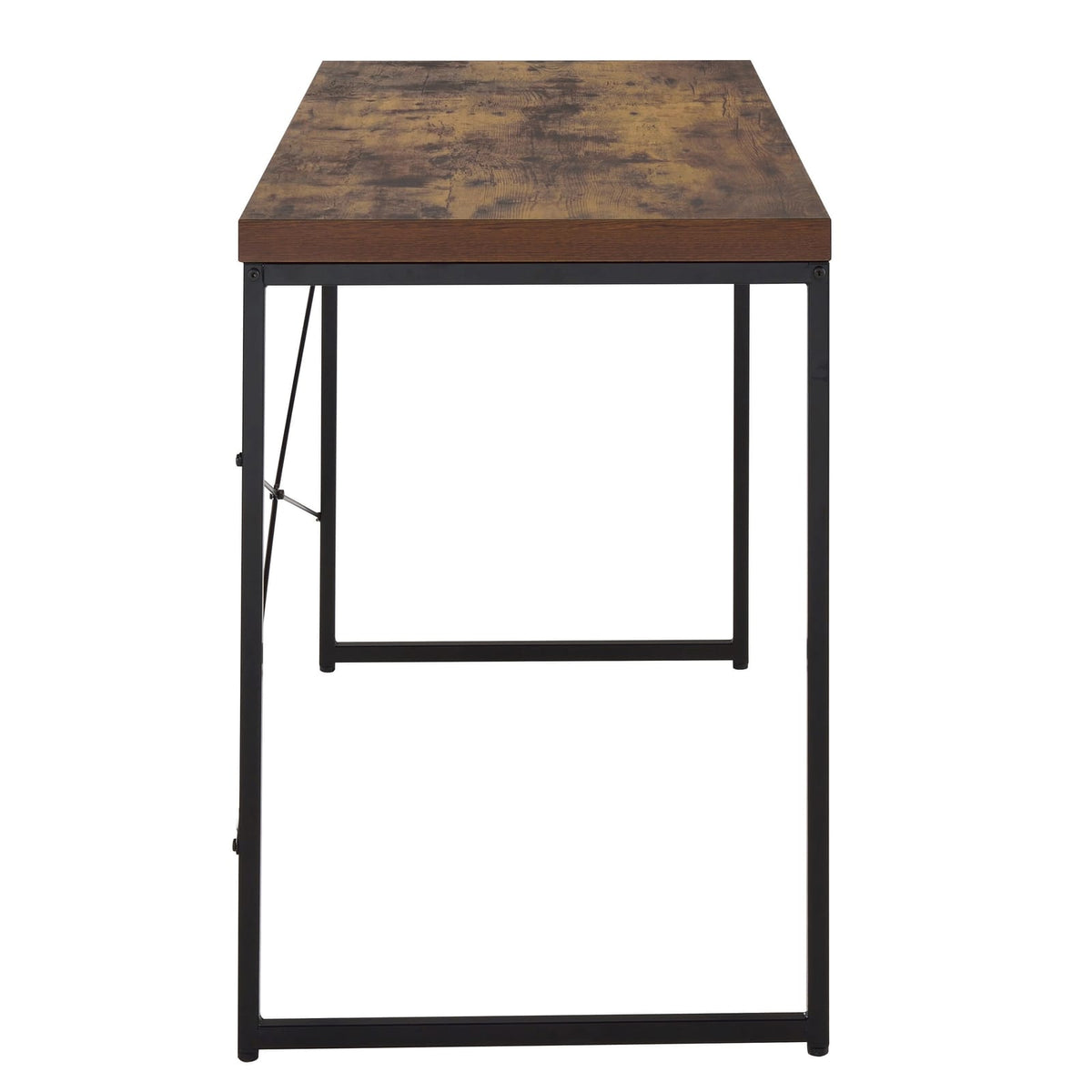 Black Brown Wood Metal Writing Desk - Home Office Workspace
