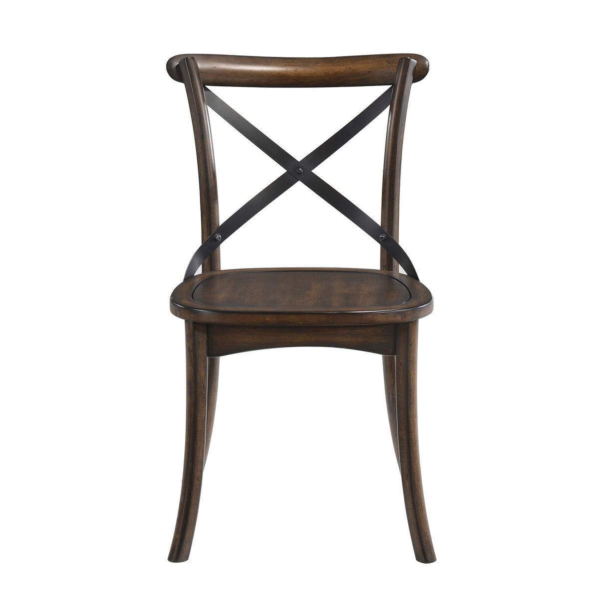 Mid-Century Modern Side Chair - Black+Brown Dining Chair