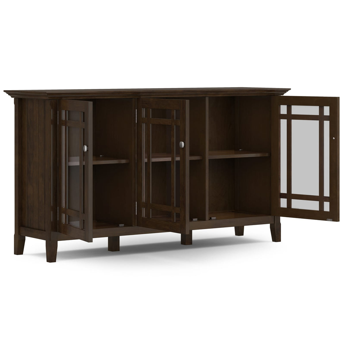 62" Pine Storage Cabinet - Dark Brown Office Cabinet