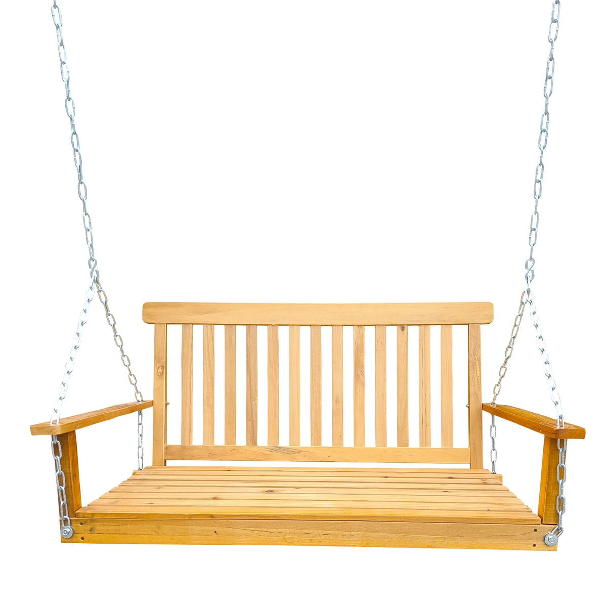 Teak Wood Front Porch Swing - Outdoor Patio Bench