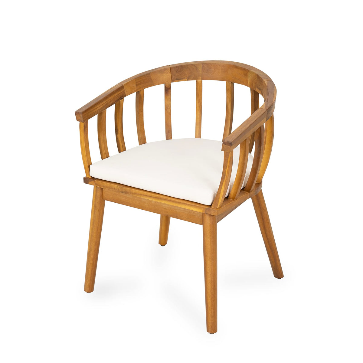 Teak+ Beige Acacia Wood Dining Chairs for Outdoor Patio Seating