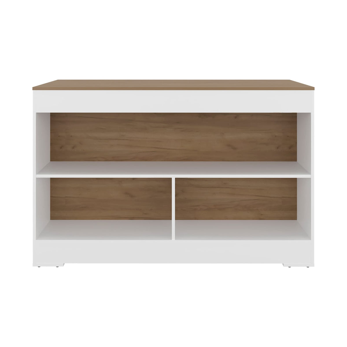 Rectangular White Kitchen Island with Storage for Dining Room