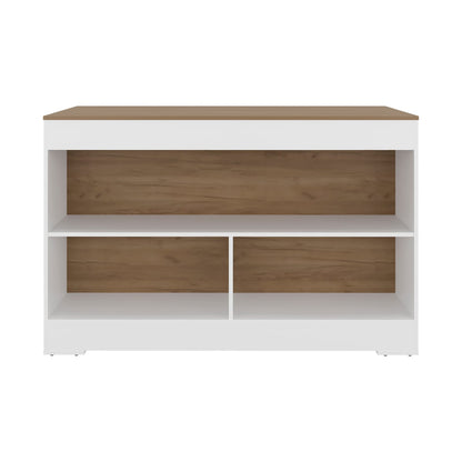 Rectangular White Kitchen Island with Storage for Dining Room