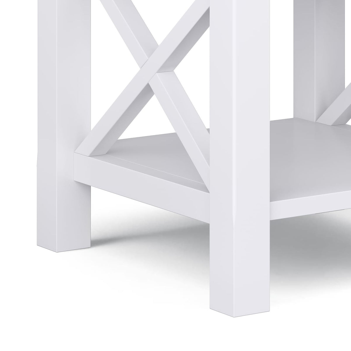 Kitchener End Table - White Wood Storage for Living Room