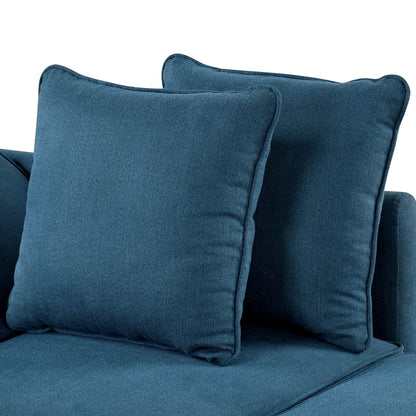 Blue Convertible Storage Chair with Pull-Out Seat for Living Room