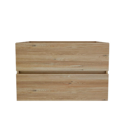 29.6 Inch Oak Floating Bathroom Vanity with Plumbing Cutout Drawers
