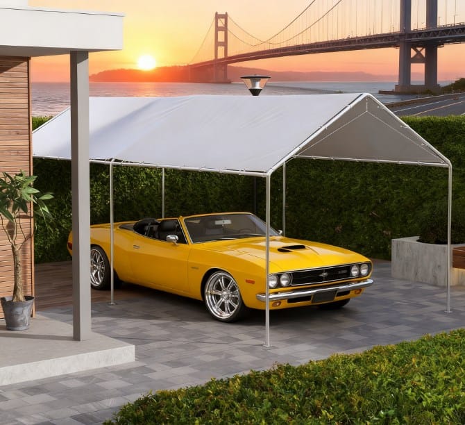 9.6' x 19.5' Polyethylene Carport Canopy Replacement Top