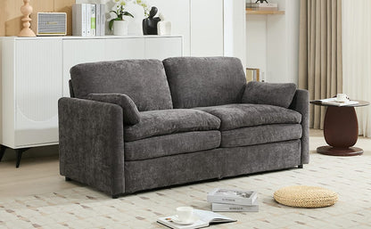 68.1" Grey Chenille Loveseat Sofa - Plush Comfort for Living Room