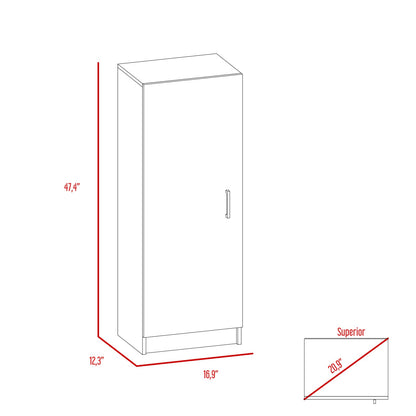 White Pantry Cabinet - 12.3" W x 16.9" D x 47.4" H