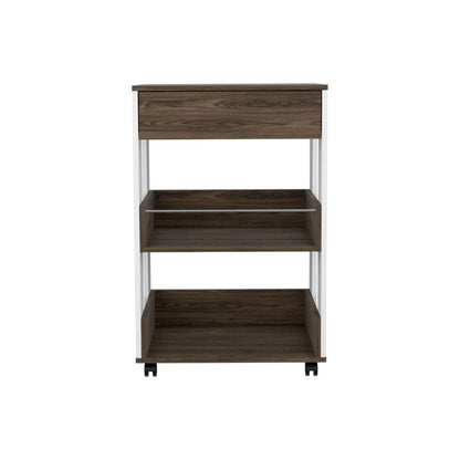 Multicolor Particle Board Kitchen Storage Cart with Casters