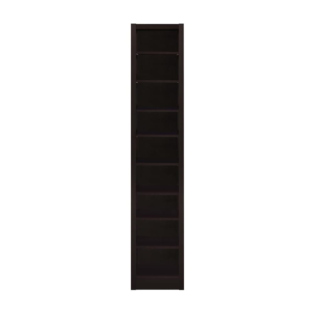 Rectangular 8-Shelf Bookcase - Cappuccino Finish