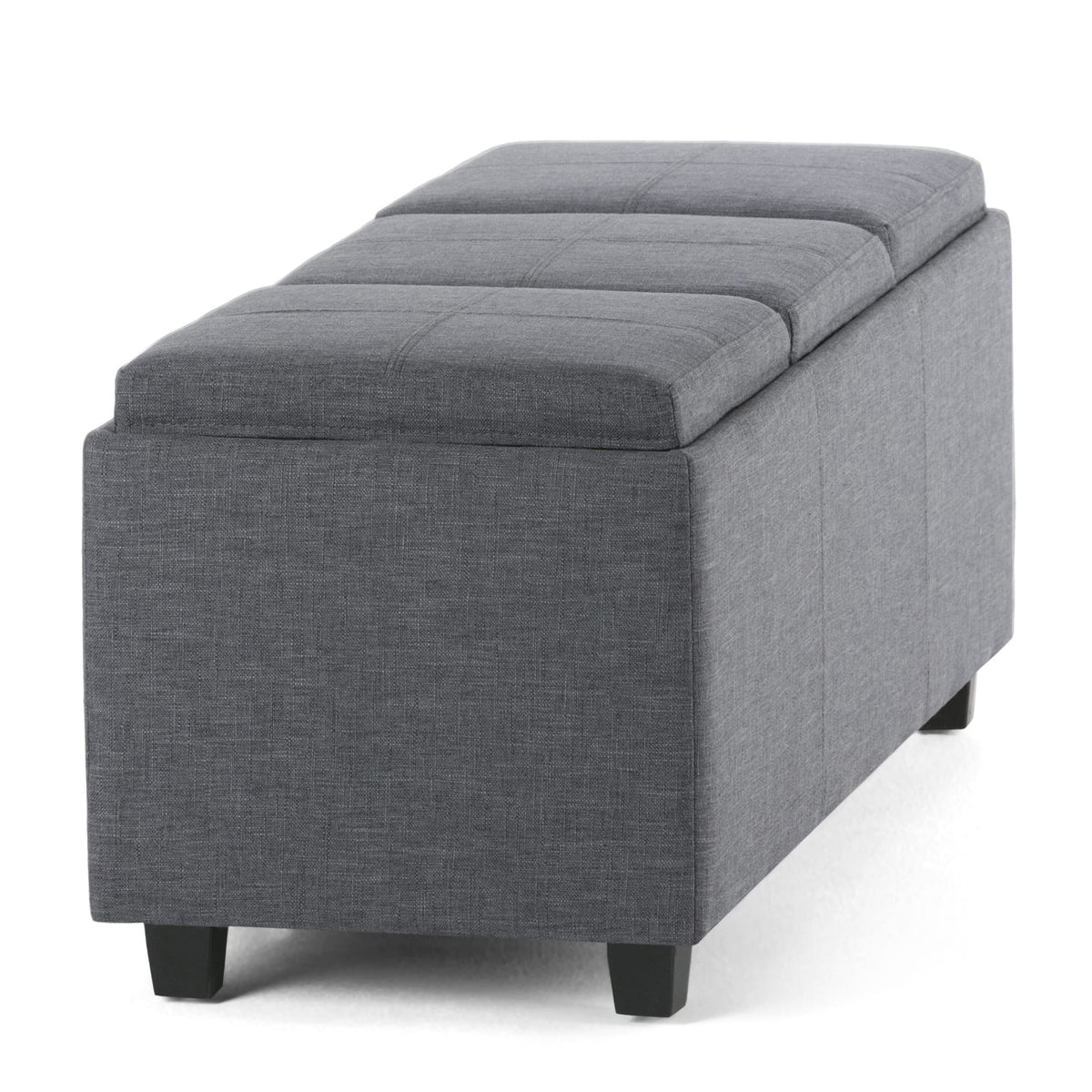Avalon Dark Gray Fabric Storage Ottoman - 42" Wide