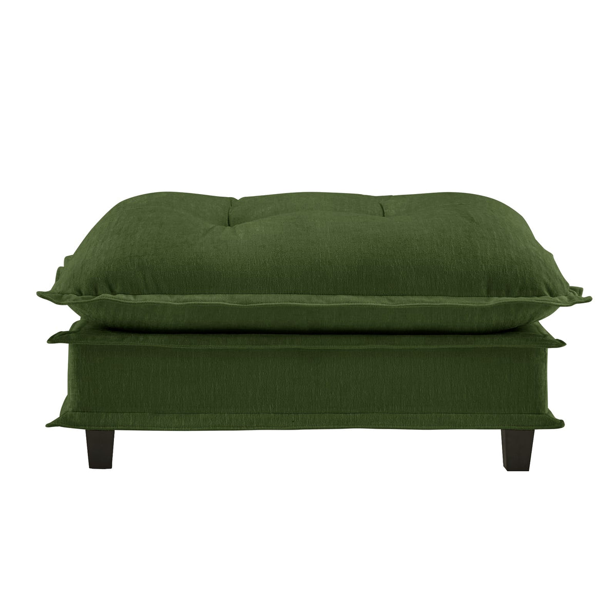 73 Ottoman - Chenille Green - Comfortable Storage Accent