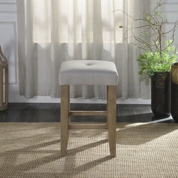 Grey Brown Bar Stools Set of 2 Counter Height Dining Chairs