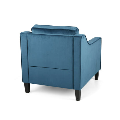 Blue Velvet Club Chair - 30.75" W x 33.5" D