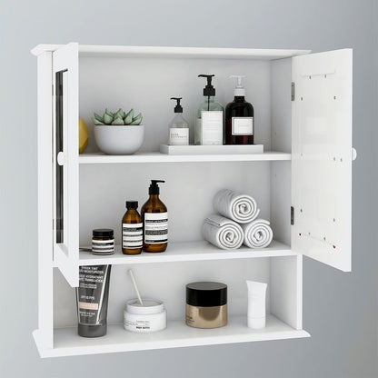 Modern White MDF Bathroom Mirror Cabinet for Renovations
