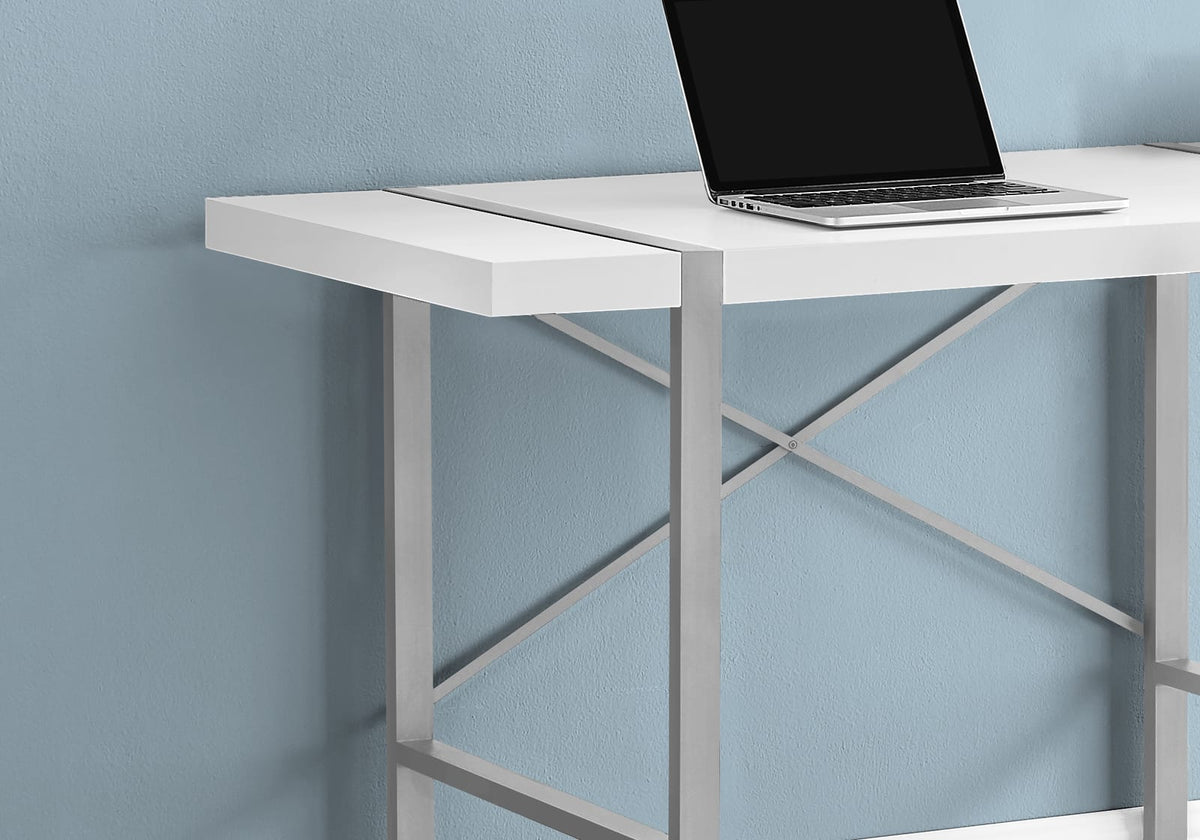 White Particle Board Industrial Desk for Workspace and Home Office