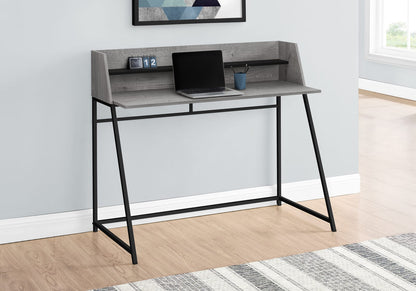 Grey Computer Desk with Hutch - Home Office Storage