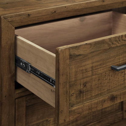 63" Brown Wood Dresser with 7 Drawers for Bedroom